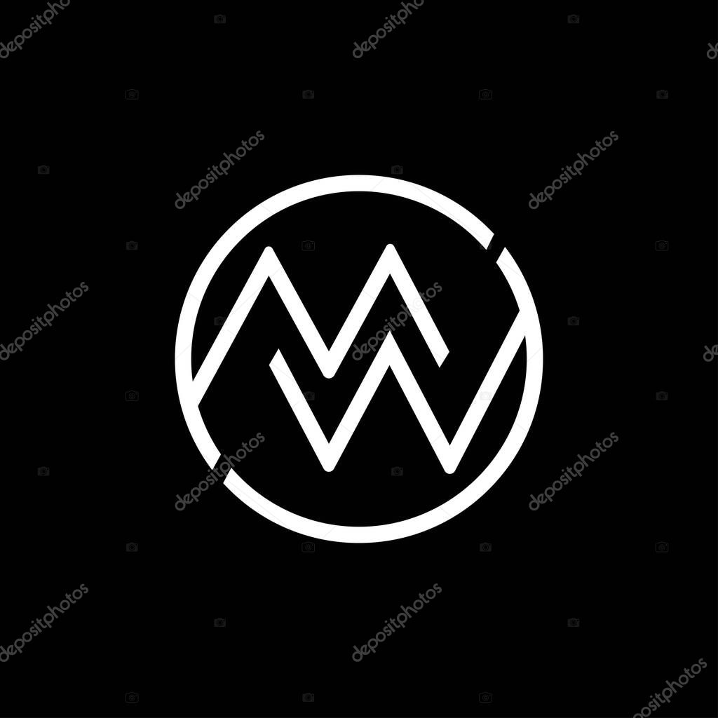 Initial letter wm logo or mw logo vector design template