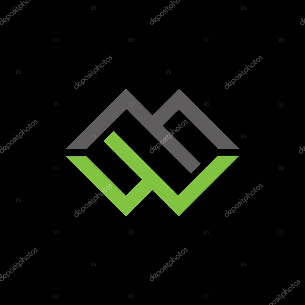 Initial letter wm logo or mw logo vector design template