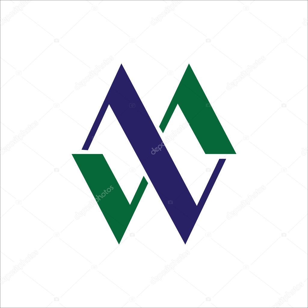 Initial letter wm logo or mw logo vector design template