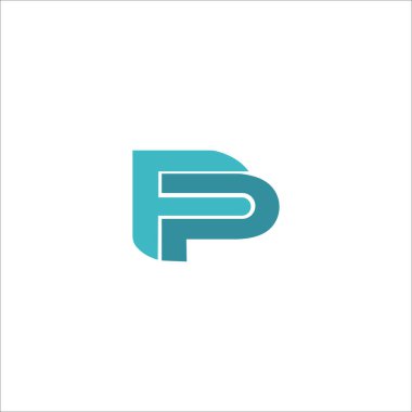 İlk harf fp logosu veya pf logo vektör tasarım şablonu