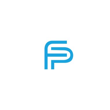 İlk harf fp logosu veya pf logo vektör tasarım şablonu