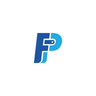 İlk harf fp logosu veya pf logo vektör tasarım şablonu