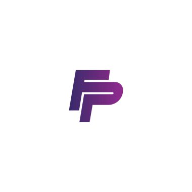 İlk harf fp logosu veya pf logo vektör tasarım şablonu