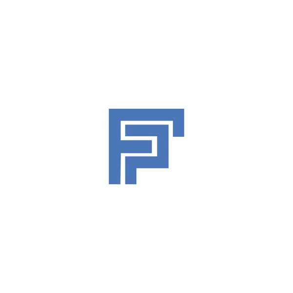 初始字母Fp标志或Pf标志向量设计模板 — 图库矢量图片
