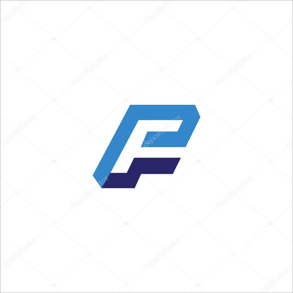 Initial letter fp logo or pf logo vector design template