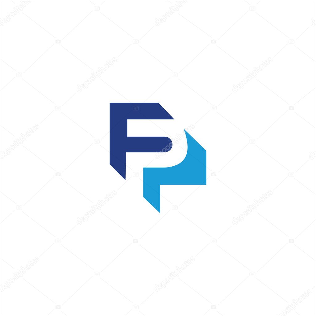 Initial letter fp logo or pf logo vector design template