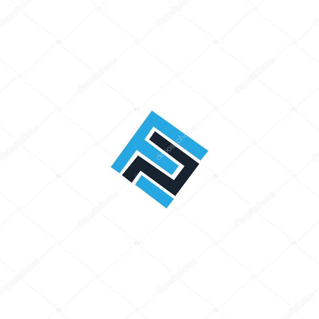 Initial letter fp logo or pf logo vector design template