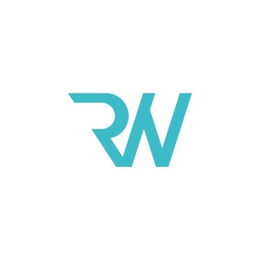 İlk harf rw logosu veya wr logo vektör tasarım şablonları