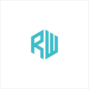 İlk harf rw logosu veya wr logo vektör tasarım şablonları