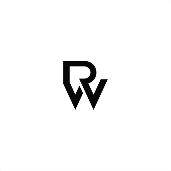 初始字母Rw或Wr标志向量设计模板 — 图库矢量图片