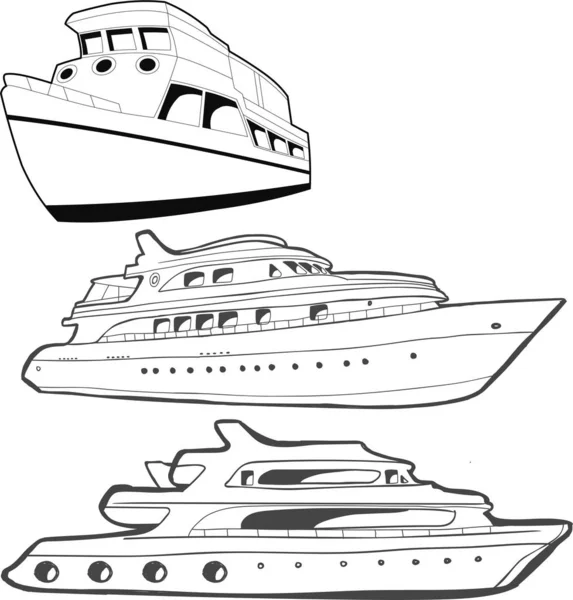 Illustrazione Vettoriale Barche Diverse — Foto Stock