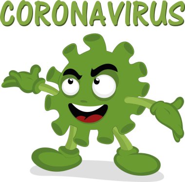 Coronavirus virüsünün vektör karikatürü