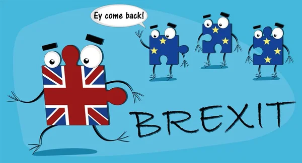 Illustrazione Vettoriale Una Rappresentazione Grafica Della Brexit — Vettoriale Stock