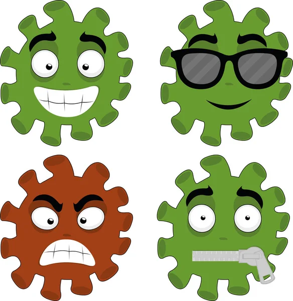 Coronavirüs simgelerinin vektör illüstrasyonu
