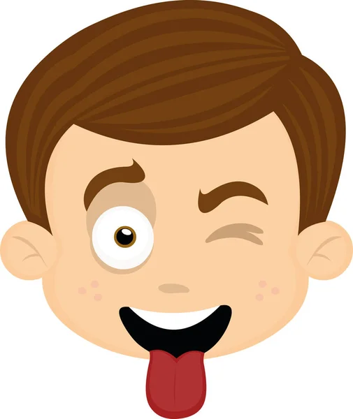 Vector Illustration Expressions Boy Cartoon — Stock Vector