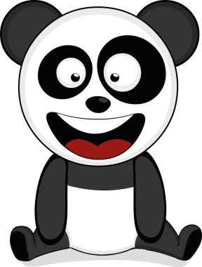 Bir panda çizgi filminin vektör çizimi