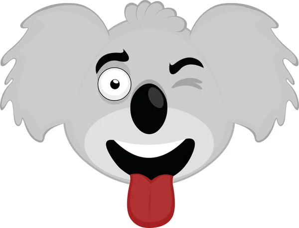 Vektor Illustration Des Koala Gesichts Mit Einem Lustigen Ausdruck — Stockvektor