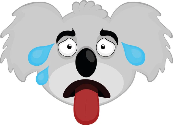 Ilustración Vectorial Cara Una Caricatura Koala — Archivo Imágenes Vectoriales