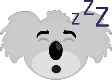 Uyuyan bir koalanın yüzünün vektör çizimi