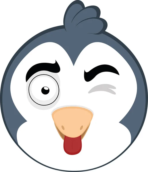 Ilustración Vectorial Cara Una Caricatura Pingüino — Vector de stock