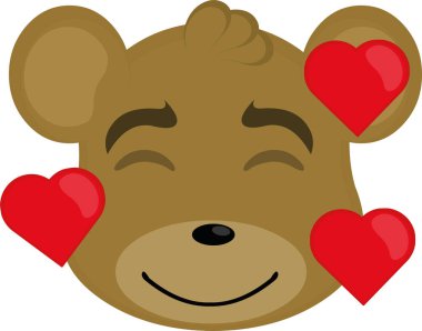 Aşık bir çizgi film ayısının vektör çizimi