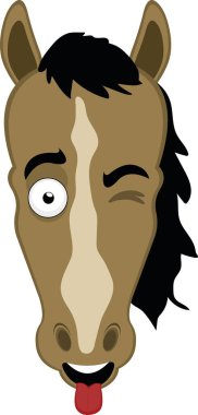 Güzel bir at çizgi filminin vektör çizimi