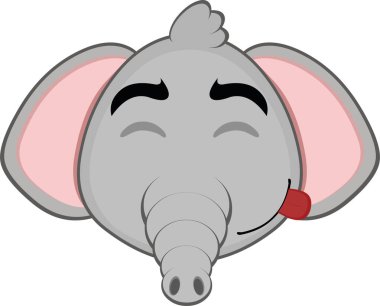 Komik suratlı şirin bir filin vektör çizimi