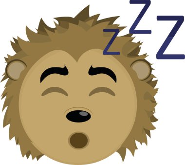 Uyuyan bir kirpinin yüzünün vektör çizimi