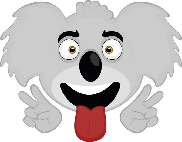 Vektorillustration Des Gesichts Eines Lustigen Koala Cartoons — Stockvektor