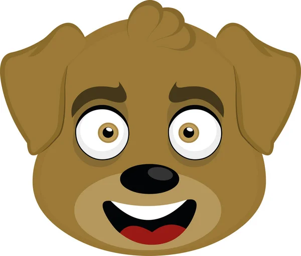 Векторная Иллюстрация Лица Дружелюбной Собачьей Карикатуры — стоковый вектор