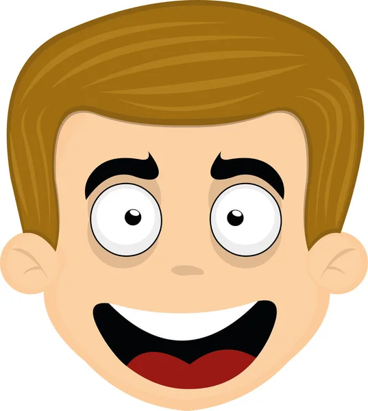 Vector Illustration Face Nice Man — Stock Vector