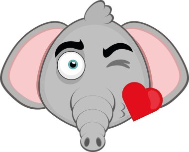 Aşık bir fil suratının vektör çizimi