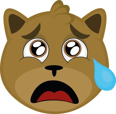 Hüzünlü bir ifadeyle çizgi film kedisinin vektör çizimi