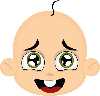 Şirin bir bebek karikatürünün vektör çizimi