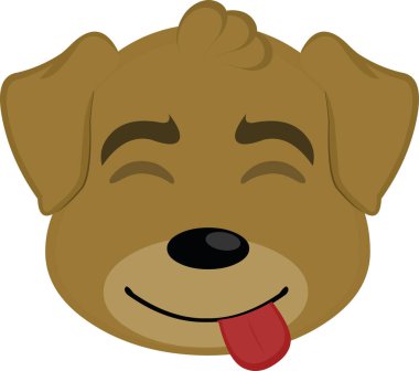 Şirin bir çizgi film köpeğinin yüzünün vektör çizimi