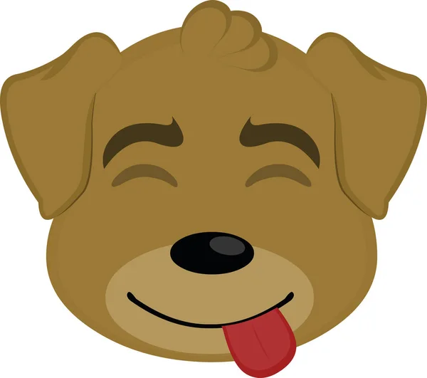 かわいい漫画犬の顔のベクトルイラスト — ストックベクタ