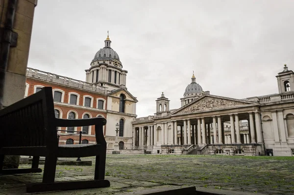 Floor Level Architectural Panorama Some Old Buildings Columns London Cloudy — Stok fotoğraf