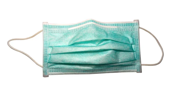 Corona virüsü koruması için cerrahi maske. Beyaz arkaplanda izole