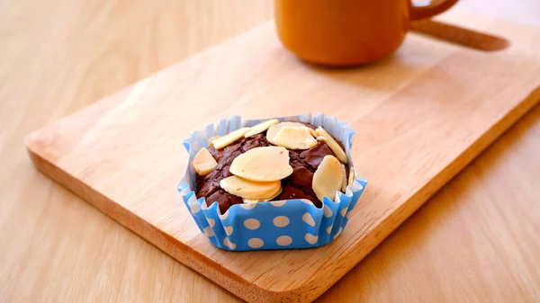 Brownie Mesa Madera — Foto de Stock