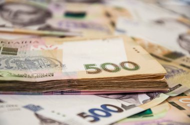 500 Hryvnia yakın plan. Ukrayna parası. iş kavramı.