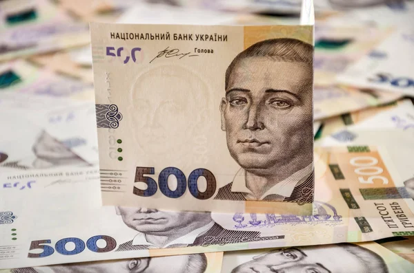 500 Hryvnia Närbild Ukrainska Pengar Affärsidé — Stockfoto