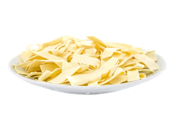Italienische Pasta Einem Weißen Teller Isoliert Auf Weißem Hintergrund Nudeln — Stockfoto