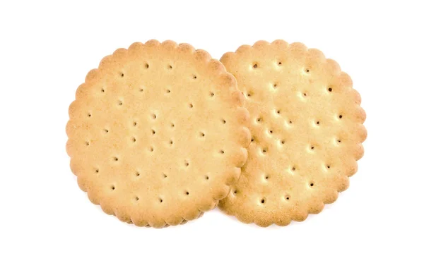 Dos Galletas Galleta Aisladas Sobre Fondo Blanco Primer Plano Vista — Foto de Stock