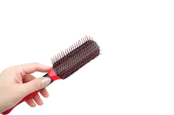 Comb Hand White Close — Stock Photo, Image