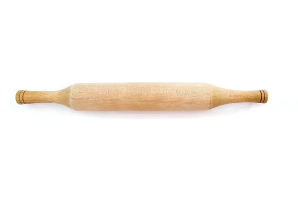 Wooden Rolling Pin Isolated White Background — 스톡 사진