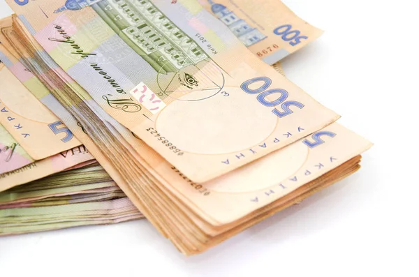500格里夫尼亚钞票白色背景 后续行动 — 图库照片