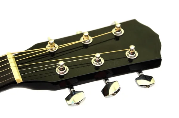 Teclas Para Afinar Guitarra Primer Plano Parte Una Guitarra Acústica — Foto de Stock