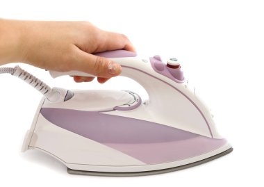 Beyaz arka planda demir izole edilmiş. Yakın plan..