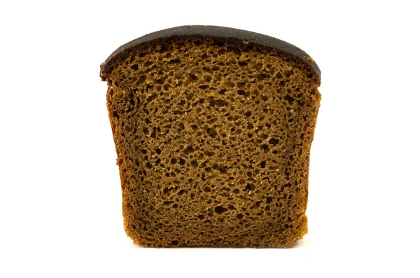 白い背景にライ麦パンのスライス おいしい 茶色のパン — ストック写真
