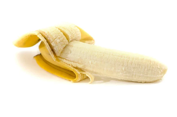 Öppna Banan Isolerad Vit Bakgrund — Stockfoto